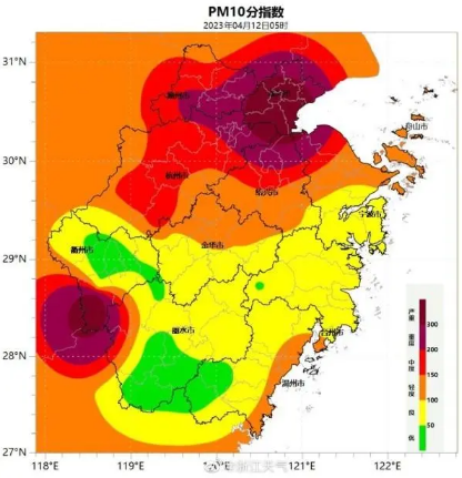 “回锅沙”要来了 浙中北部部分地区空气质量等级为中度到重度污染